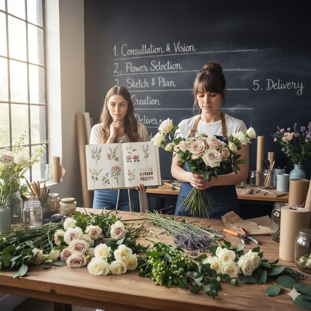 Custom floral design process