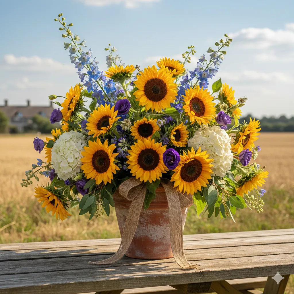 Summer sunflower arrangement