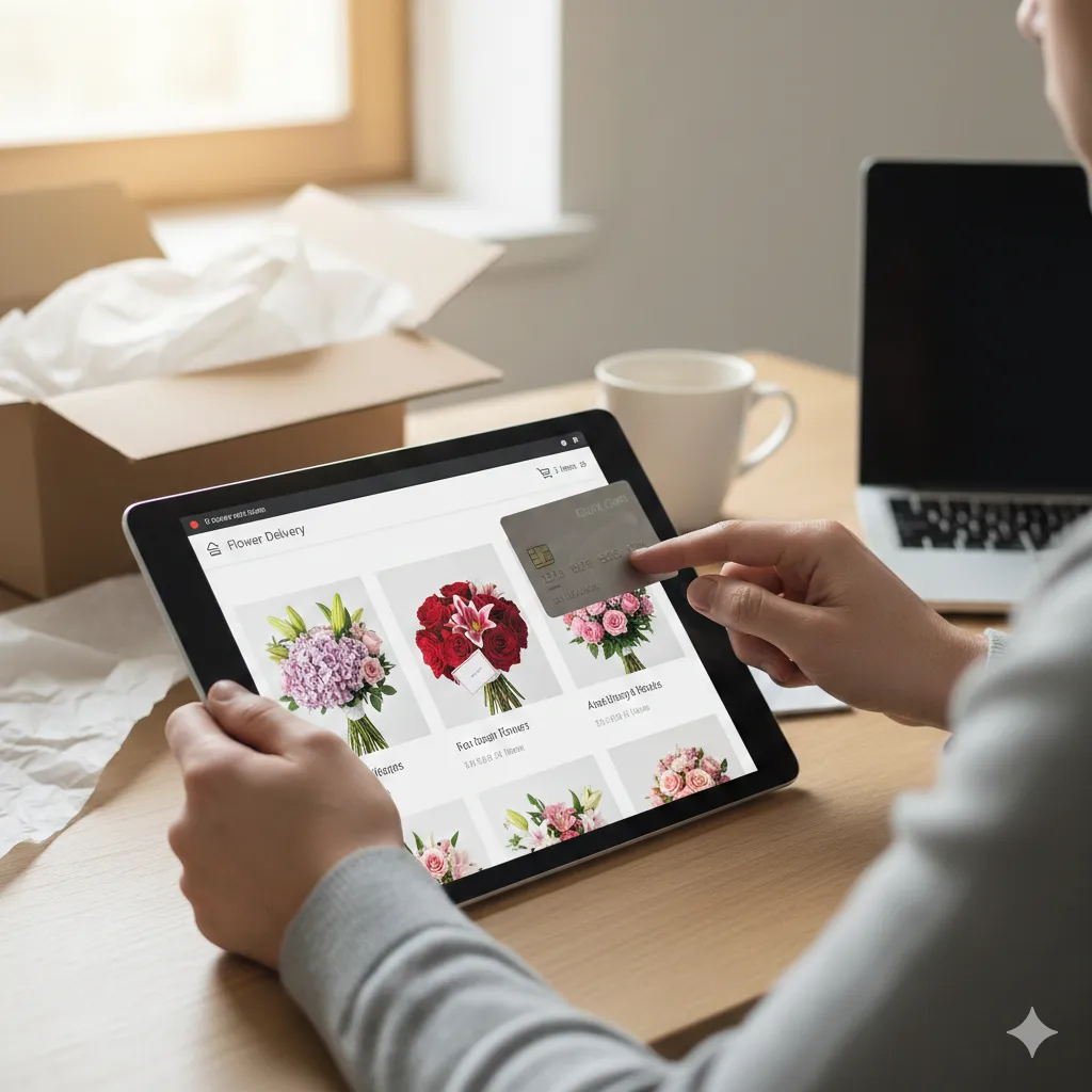 Ordering flowers online