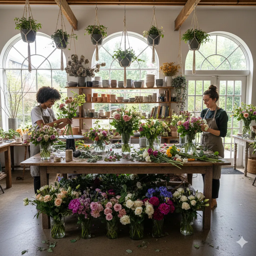 Floral design workspace